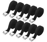 10 Pezzi Cinghie di Fissaggio,Cinghia di Serraggio,Nero,25mm x 4 m Cinghie di Tensione,Lunghezza regolabile,Moto, Bagaglio,camion con carico fisso