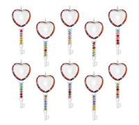 10 Pezzi Ciondolo a Cuore Chiave in Lega Argento | Decorativo, per Bracciale e Collana, Creativo e Semplice, per Feste e Progetti di Scrapbooking