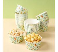 10 pezzi Ciotole di carta usa e getta da 8 once con stampa di dinosauri cartoni animati, articoli di carta per feste di compleanno, baby shower, rivelazione del sesso, feste jungle "wild one", compren