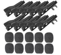 10 pezzi Clip per microfono da bavero universale Mini clip per microfono lavalier con clip in ferro e 10 copri microfono