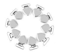 10 Pezzi Clip Per Reggicalze a Scatto Per Reggicalze in Metallo Argentato Cuore Pesca Per Bretelle Clip Supporto Per Denti in Plastica Clip Per Reggicalze di Ricambio Clip Per Reggicalze Per Artigiana