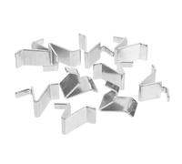 10 Pezzi Clip per Scaffale Armadio in Ferro, Supporto Robusto per mobili | Argento, 2,8x2,2x1,3cm, Bordi Lisci e Finitura Lucida, per Legno e Vetrina