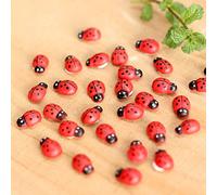 10 pezzi coccinella rosso per casa delle bambole decorazione giardino ornamento strumento a maglia gancio