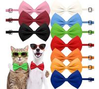 10 Pezzi Collari in 10 Colori,Papillon Bowknot per Cani da Compagnia,Collare Regolabile per Cani con Fiocco Regolabile,Collare per cani con papillon,Durevole e confortevole collare in cotone per