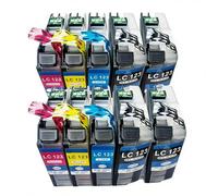 10 pezzi compatibili con Brother, inchiostro CMY LC123BK | Set da 10 pezzi, inchiostro in quadricromia, cartucce compatte, comoda sostituzione