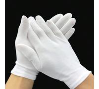 10 pezzi/confezione Guanti elastici bianchi, comodi da indossare, fodera traspirante, adatti per eczema e mani secche, guanti morbidi per ispezione di gioielli di qualità SPA, adatti per guida, esibiz