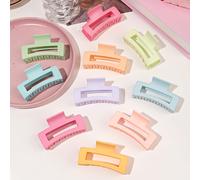 10 pezzi/confezione Mollette quadrate opache colore macaron, 8,5 cm, Mollette per capelli a forma di graffetta, Mollette per capelli, Mollette per capelli, Mollette per capelli, Accessori per capelli 