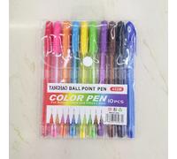 10 pezzi/Confezione Penne a sfera dai colori accesi in stile europeo e americano, Pennarelli Multicolore per uso scolastico e in ufficio Tagli UnicaABS