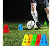 10 pezzi Coni segnaposto, Attrezzatura per allenamento di calcio e basket, Aste per slalom, Coni per allenamento fitness 10 blu,10 verde,10 rosso,10 arancioni,10 giallo,2 di ogni colorePolietilene