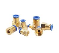 10 pezzi Connettore a gomito pneumatico Tubo flessibile OD 4 6 8 mm Filettatura femmina M5 1/8" 1/4" 3/8" 1/2" Connettore aria(PCF6-04,50 PCS)