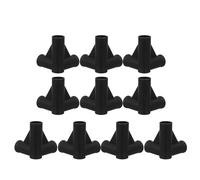 10 Pezzi Connettore a Tre in Plastica Nero 19mm per Mobili Fai da Te | Giunto ad Angolo Retto 90 Gradi, Aggancio Rapido a Scatto, per Tubi Metallici e Colonne Verticali