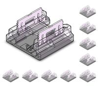 10 Pezzi Connettore Veloce Per Striscia Led, Funzione 4 In 1, Prolunga e Collega Led Strip Senza Saldatura, Modello Lineare Trasparente, Entra Nel Profilato Alluminio (11,5X9,8X5mm Per Strip 10mm)