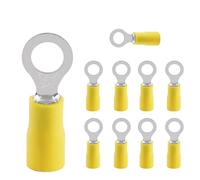 10 Pezzi Connettori ad Anello,Connettore ad Occhiello,Capicorda Preisolati PVC,4,0-6,0 mm² giallo foro Ø M4 RV,per collegare elettricamente gli cavi