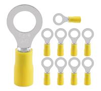 10 Pezzi Connettori ad Anello,Connettore ad Occhiello,Capicorda Preisolati PVC,4,0-6,0 mm² giallo foro Ø M8 RV,per collegare elettricamente gli cavi