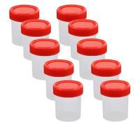 10 Pezzi Contenitore Campioni 60ml Rosso in Pp Tappo a Vite | Anti-perdita, senza Odori, Facile da Usare, per Analisi e Controllo