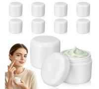 10 Pezzi Contenitore Cosmetico da Viaggio 50ml in PP | Bianco, Ricaricabile e Portatile, per Viaggi e Trasferte, Adatto Idratanti e Lozioni