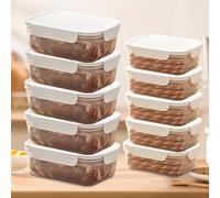 10 pezzi Contenitori per Alimenti da Frigo 850ml/1400ml, Adatti per Cucina, Frigo e Conservazione Alimenti , Contenitori Ermetici, Sicuri per Microonde, Design Impilabile, Contenitori Antigoccia