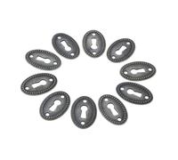 10 pezzi copertura buco della serratura ovale bronzo antico modello cavo connettori vecchio armadio in stile cinese contenitore di gioielli in rilievo verticale con viti per Serratura