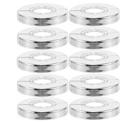 10 pezzi Copertura Decorativa per Tubi Divisa Argento ABS 6x6x1cm | Bracci Doccia, Finitura Lucida, Accesso Rapido, per Bagni Residenziali e Zona Lavello Cucina