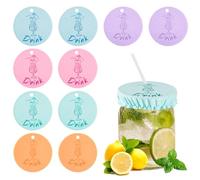 10 Pezzi Copertura per Bevande, Riutilizzabili Copribevande per Protezione Dall'Alcol con Foro per Cannuccia Scrunchies Copribevande con Tappo da Notte per Ragazze Donne Bar Festa (Multicolore)