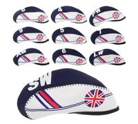 10 Pezzi Coperture per Bastoni da Golf, Copri Putter Portatili | Neoprene, Design a Bandiera Unico, per Campi Pratica e Percorsi da Golf, Uomo e Donna