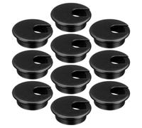 10 Pezzi Copricavi Rotondo da Scrivania in Plastica Nero | Gestione Ordinata dei Cavi, Installazione Semplice, Struttura Resistente All'usura, Stile Minimalista, Colore Nero