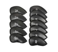 10 Pezzi Copritesta Golf in Neoprene Nero per Set Protettivo | Adatto alla Maggior Parte dei Bastoni Standard, Riduce Urti e Graffi Durante Trasporto