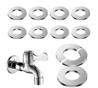 10 Pezzi Copritubo in Acciaio Inossidabile - Rosone a Flangia per Parete, Argento, Diametro Interno 28 mm e 35 mm