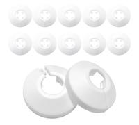 10 Pezzi Copritubo Radiatore in Plastica Bianco 15 mm, Collari per Tubi per Rifinire e Proteggere i Fori dei Tubi