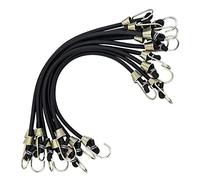 10 Pezzi Corde Elastiche Mini Cavi Elastici con 2 Ganci Robusto Corde Elastiche Bungee Resistenti per Teloni Bici Moto Assicurare Portapacchi Teloni Campeggio e Attività All’Aperto, Nero