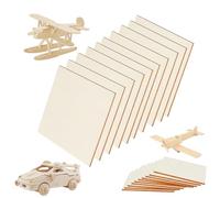 10 Pezzi Creative Compensato Pannelli Legno Betulla 3mm,Fogli di Legnos di Balsa,Tavole Modello in Legno,Pannelli Compensato,per la Decorazione di Incisioni Fai da te,la Modellazione e Il Taglio Laser