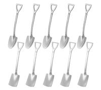 10 Pezzi Cucchiai Creativi a Forma Pala, Cucchiaini da Caffè, Cucchiaio da Dessert, Cucchiaio da Gelato, Cucchiai Acciaio Inox, Lavabile in Lavastoviglie, per Caffè, Tè, Gelati, Torte, 15.3 * 3.3CM