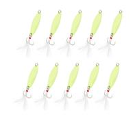 10 pezzi cucchiai da pesca in metallo 3/8 oz, esche per lancio, giallo per pesca