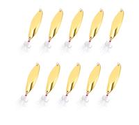 10 pezzi cucchiai da pesca metallici 1-3/8oz per esche, tono oro