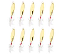 10 Pezzi Cucchiai da Pesca Metallici 3/8 oz per Lanciare Dorati