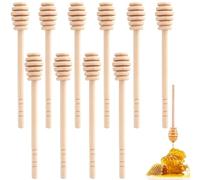 10 Pezzi Cucchiaini Bastoncini Miele Legno Piccoli, Spargimiele Legno Piccoli,Spargimiele Mini 16 cm Bastoncino Miele Piccolo per Vaso di Miele Jar Ringraziamento/Matrimonio/Battesimo/Comunione