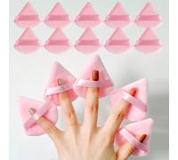 10 pezzi Cuscinetti per cipria rosa in velluto a triangolo, spugne per trucco viso mini, strumenti per il trucco lavabili e leggeri, adatti per tutti i tipi di pelle, principianti del trucco, ideali p