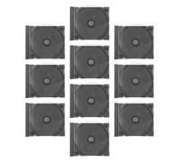 10 Pezzi Custodia Trasparente in Plastica per CD e Dvd, Nero Formato | Scocca a Conchiglia Chiara, un Disco da 12cm, Protezione in Spedizione, Fronte Visibile