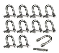10 Pezzi D Shaped Shackles Acciaio Inossidabile Cavallo, M6 D-Shaped Stainless Steel Shackle, Grilli in Acciaio Inossidabile a D, Anello a D, per Sollevamento, Applicazioni, Nautiche e Industriali