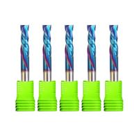 10 pezzi da 3,175 mm, 4 e 6, punte for fresa a spirale con gambo, taglio verticale, frese for CNC, 2 taglienti, in carburo rivestimento nano blu, a compressione for legno(10Pcs 6x22mm)