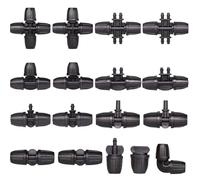 10 pezzi da giardino 3/8" a 1/4" connettore for tubo flessibile 8/11 a 4/7 mm spinato blocco tee dritto gomito estremità tappi adattatore tubo raccordo irrigatore(4 ways)
