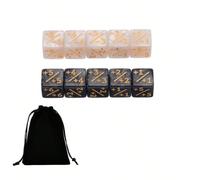 10 pezzi Dadi contatori a 6 lati da 16 mm con borsa di conservazione, dadi token 1/1 più/meno, dadi cubici in marmo D6 compatibili con MTG, CCG, accessorio per giochi di carte, giochi per adulti adatt