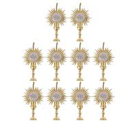 10 Pezzi Decorazione Comunione Oro in Acrilico e Lega per Torte | Effetto Glitter Elegante, Stile Classico Ispirato alla Chiesa, per Battesimo e Feste in Sala Parrocchiale