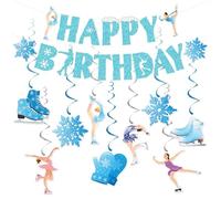10 pezzi decorazione per feste di compleanno, decorazione per feste di compleanno, sport a tema, beato pattinaggio sul ghiaccio a spirale, per sport invernali
