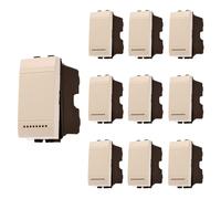 10 Pezzi Deviatore 1P 16A 220V, Compatibile Con Bticino Living Light, Colore Bianco, Retro Illuminabile, 1 Modulo, Serie MBL