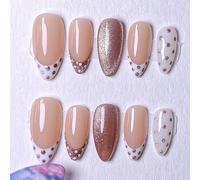 10 pezzi di adesivi per unghie per manicure francese fatti a mano, inclusi verde, bianco, viola, marrone, oro, giallo, rosso, occhio di gatto, pois e altri stili, carini e giocosi. Ogni adesivo per un