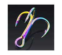 10 pezzi di ami da pesca in acciaio inossidabile, acqua salata, dolce, arcobaleno colorato, ancora, tre for la(8 UK)