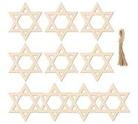 10 Pezzi di Anelli per Tovaglioli a Forma di Stella in Legno, Porta Tovaglioli a Forma di Stella per Hanukkah, Chanukkah, Pasqua, Festa Ebraica, Decorazione Tavola, Regalo di Inaugurazione della