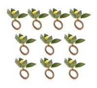10 pezzi di anelli per tovaglioli in finto fiore di limone per matrimonio, banchetto