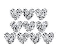 HEEPDD 10 Pezzi di Applique Hot Fix a Forma di Cuore Patch di Cristalli per Scarpe Borse Cappelli Vestiti Gioielli Accessori per Capelli(Argento)